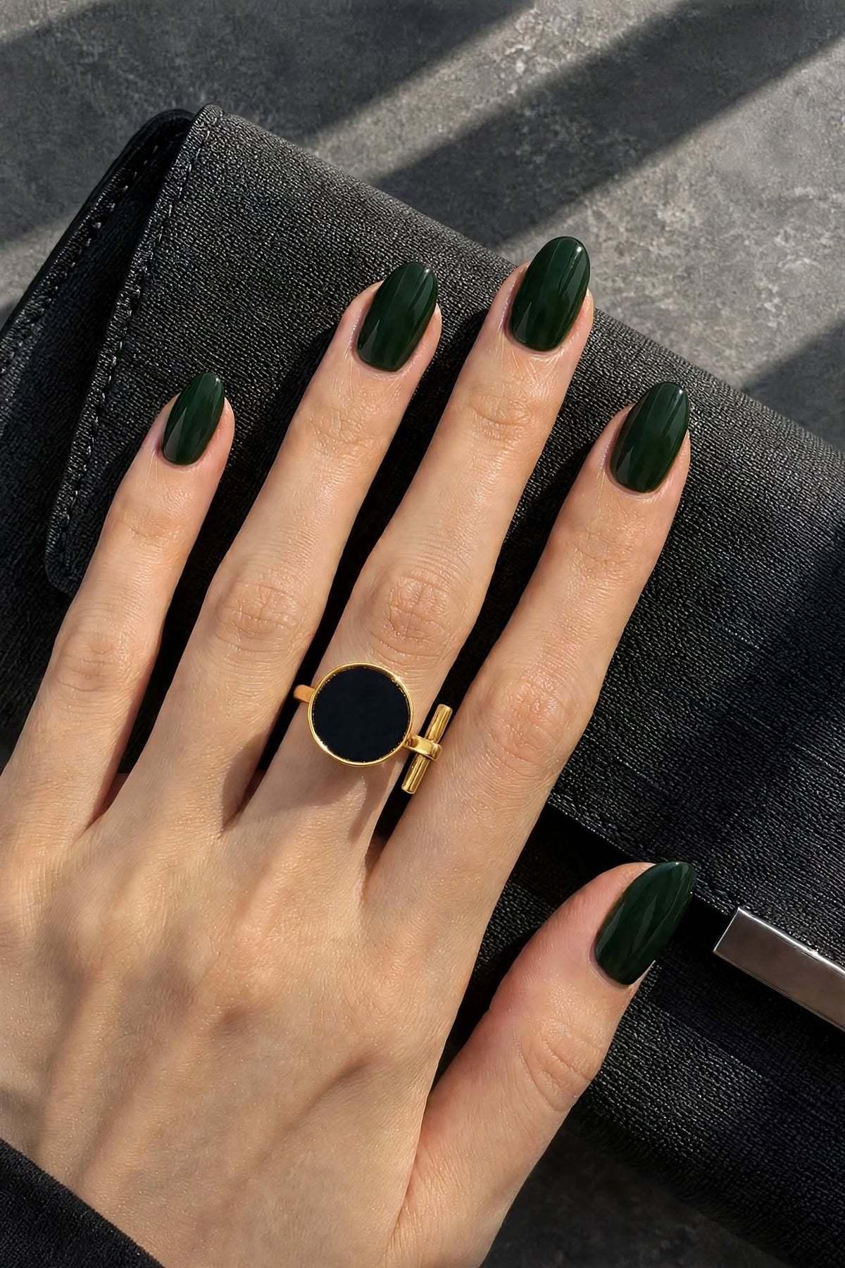 black enamel ring