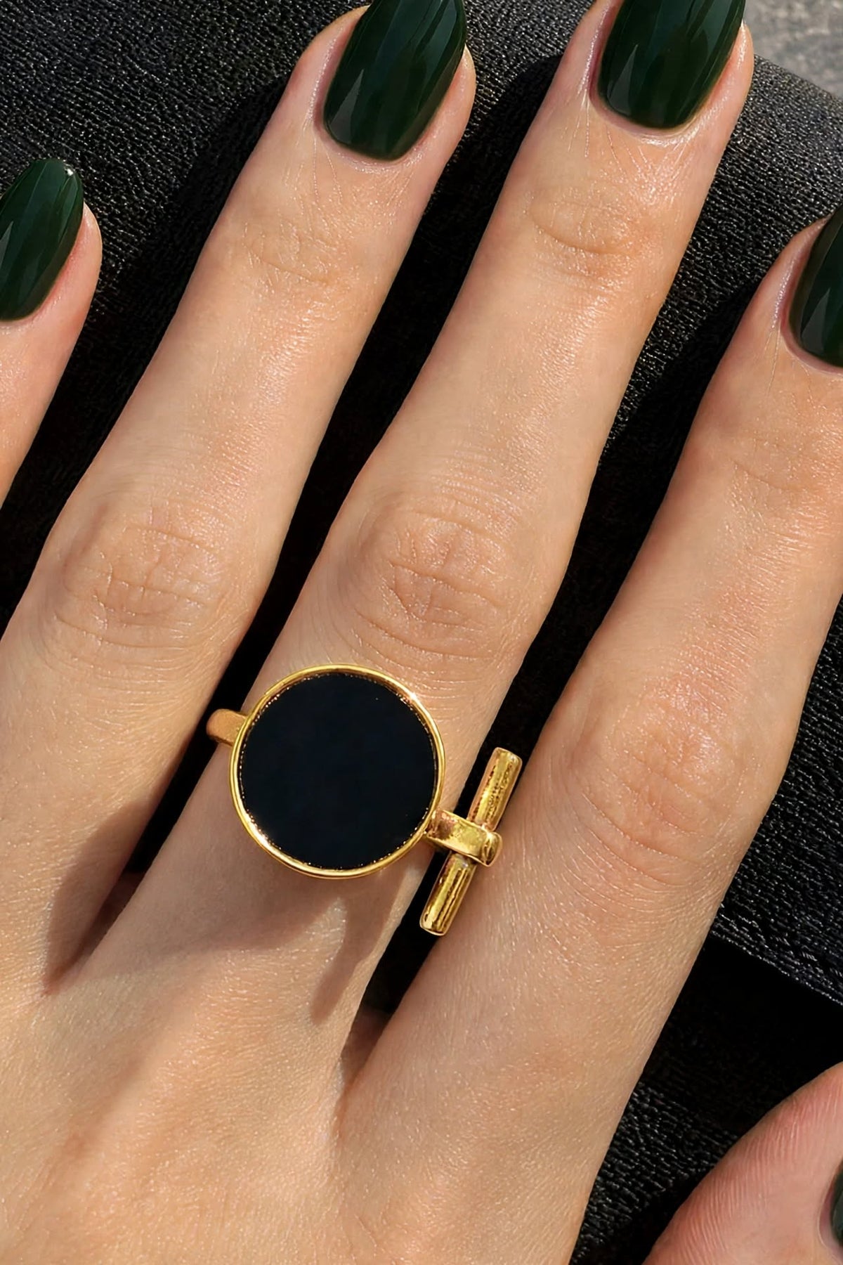 black enamel ring