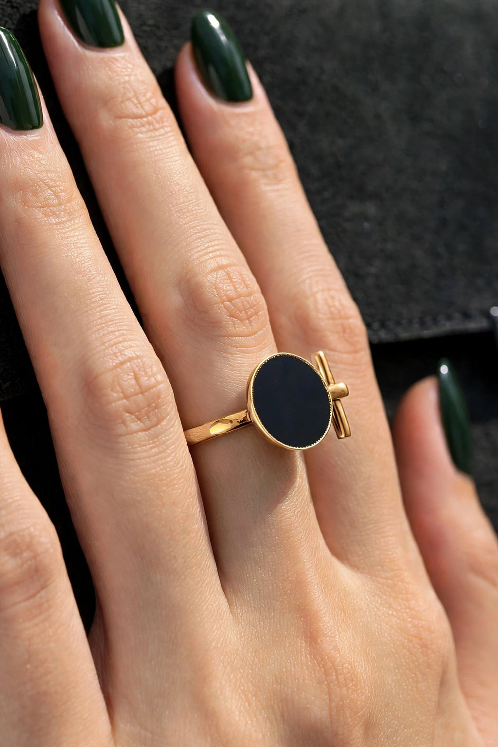 black enamel ring