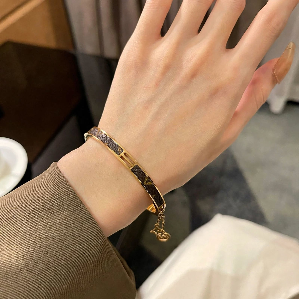 Monogram charm Cuff